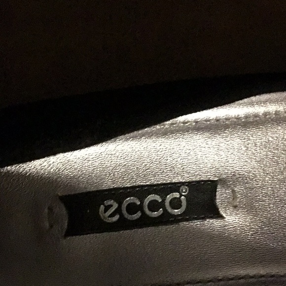 ECCO Black Suede Leather Bow Ballet Flats Comfy Classic Dressy 37 - Picture 12 of 16